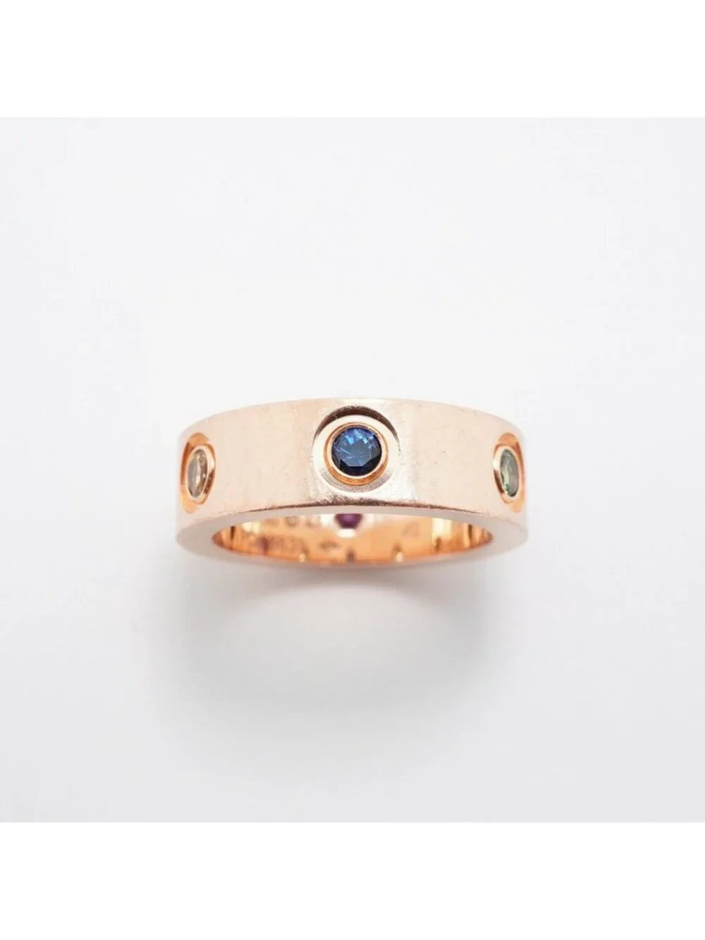 Cartier Ring Love 18k Pink Gold Multi Stone Multicolor